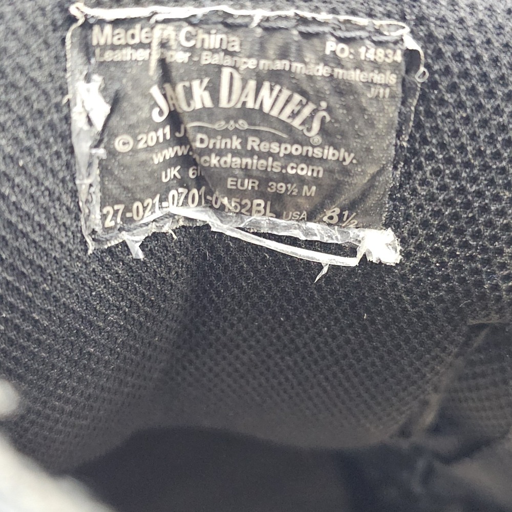 Jack Daniels Boots Old NO. 7 Leather Combat Boots Women Size 8.5 Chunky Side Zip - Picture 11 of 11